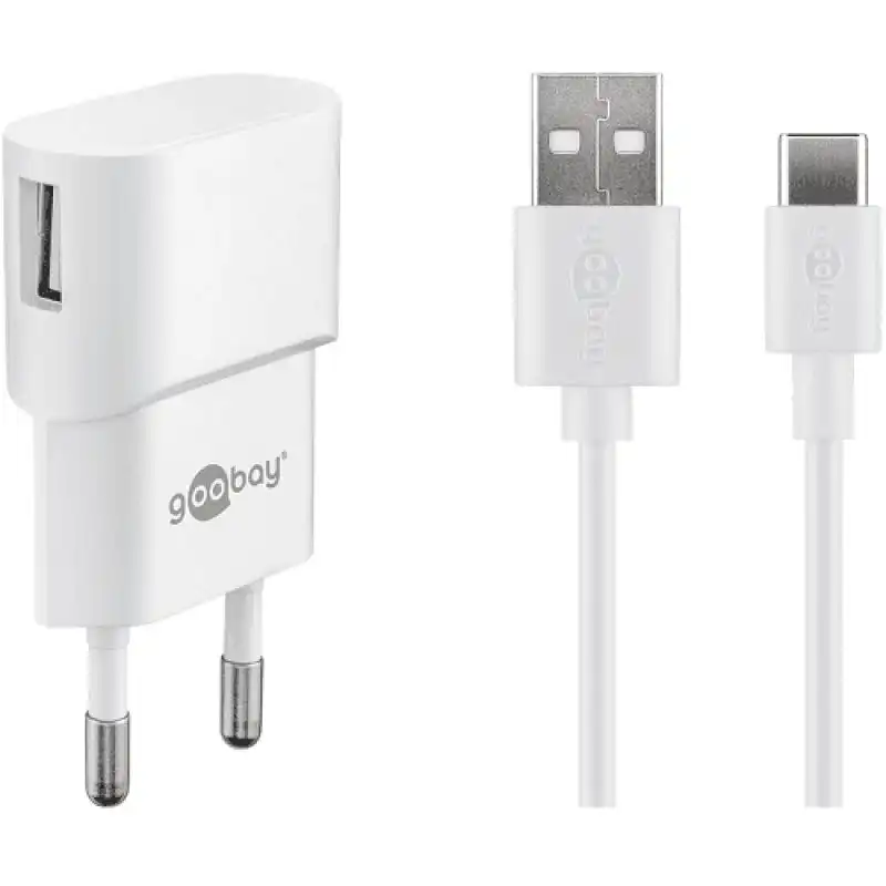 Goobay Cargador USB Tipo C 1A 1m Blanco
