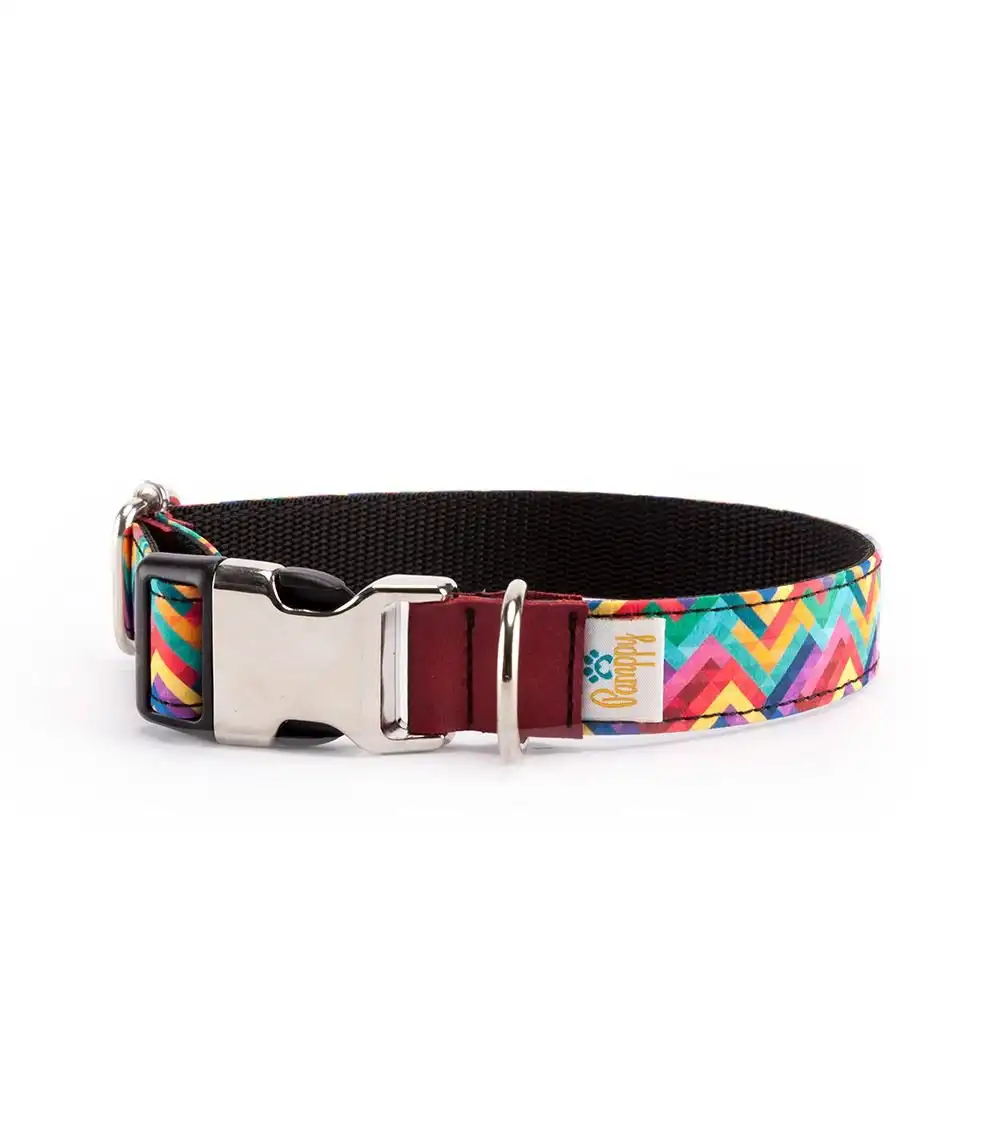 Pamppy funny pixel collar de algodón y poliéster multicolor para perros