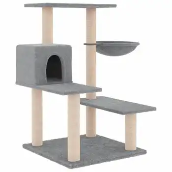 Rascador Para Gatos Con Postes De Sisal Gris Claro 82,5 Cm Vidaxl