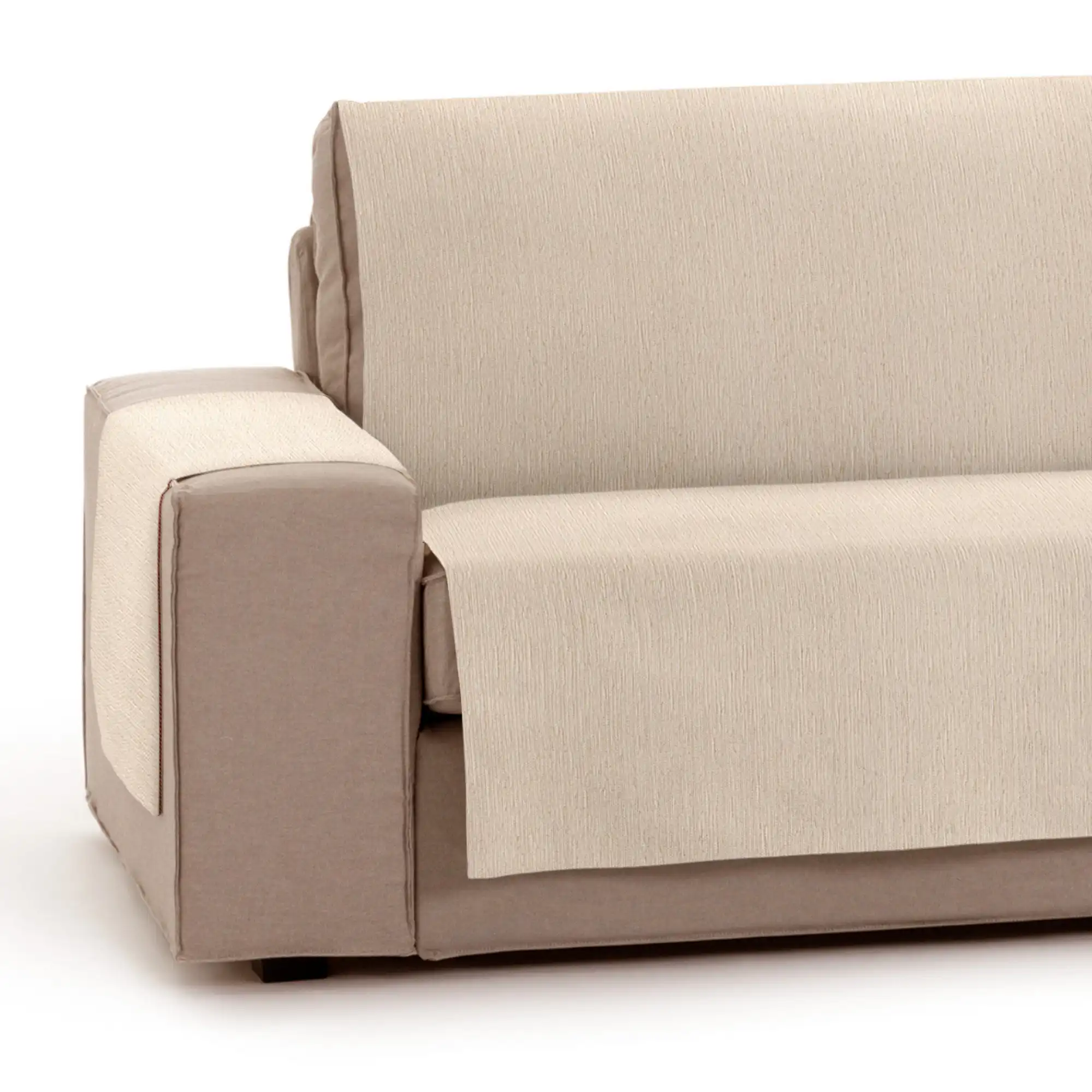 Vipalia Protector Funda Sofa. Cubresofa. Chenilla Lisa. Diseño Elite. Color Marfil. 2 Plazas