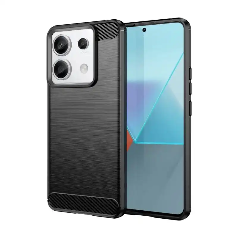 Max Power Digital Funda Fibra De Carbono Para Xiaomi Redmi Note 13 Pro 5g Antigolpes Silicona Negra