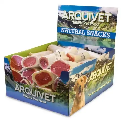 Pack de 20 huesos para perros rellenos sabor Bacon