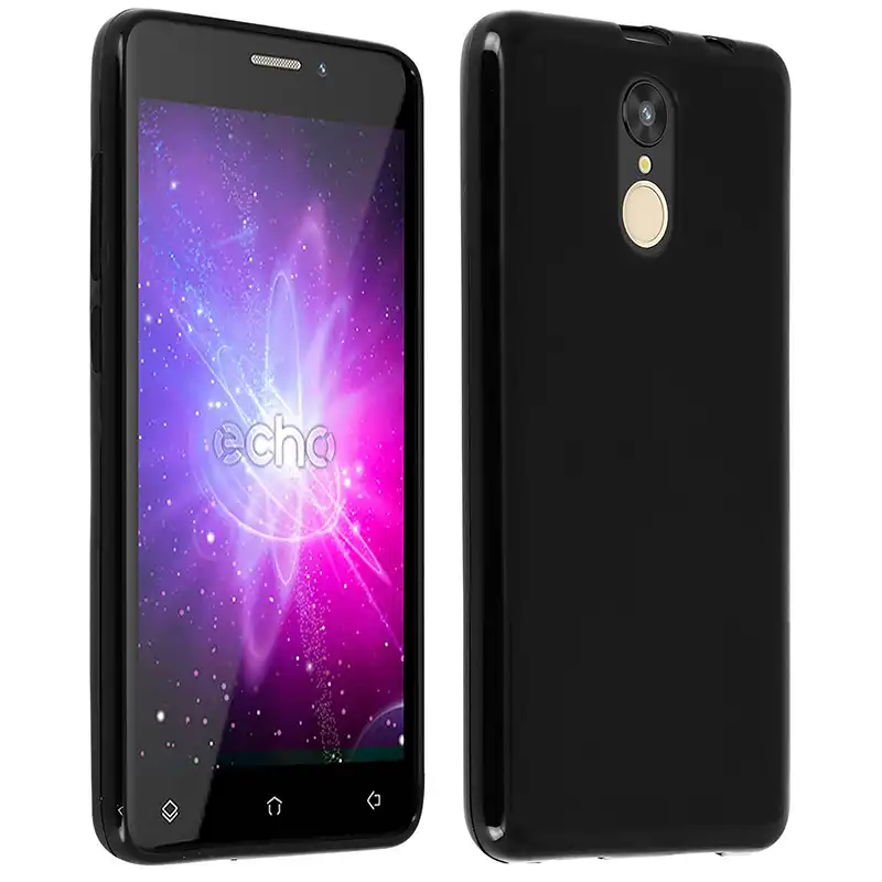 Avizar Funda Protectora de Silicona Flexible Antihuellas Negra para Echo Stellar