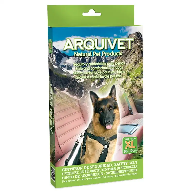 Cinturon para perros seguridad coche [5 tallas] 50-80 Mediana, 0.10 kg