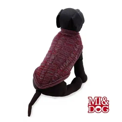 Jersey trenzado para perros color Granate