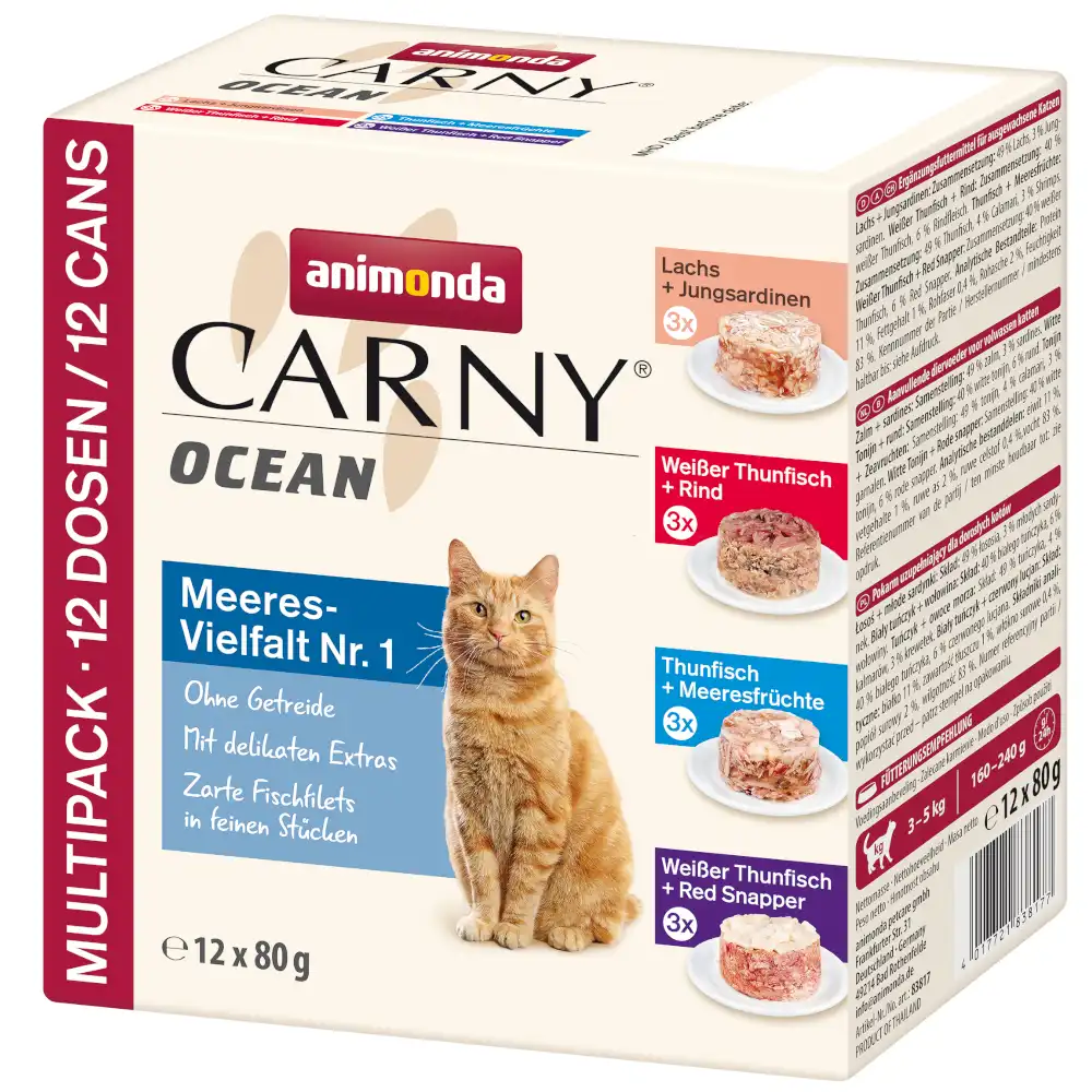 Animonda Carny Ocean 12 x 80 g - Pack mixto (4 variedades)