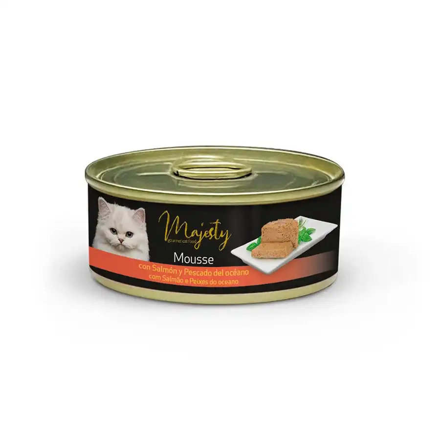 Majesty Adult Mousse de Salmón y Pescado del Océano lata para gatos