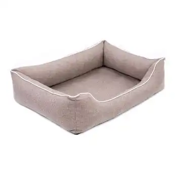 Mestizo Mallorca Orthopedic Cama Para Perros, Sofá, Lavable, Cama Con Certificado Öko-tex, Color Beige Con Borde Blanco, Dimensiones Exteriores: 80 X