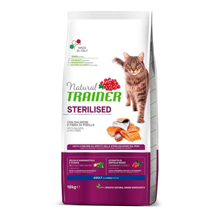 Natural Trainer Adult Sterilised Salmón pienso para gatos