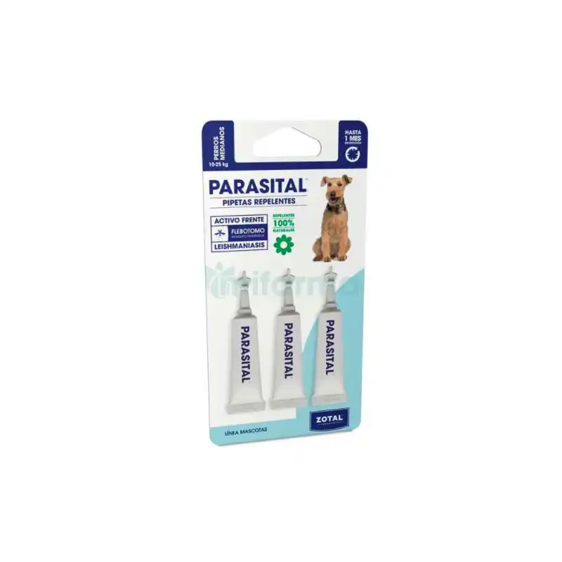 Zotal Parasital Pipetas para Perros Medianos 3 Pipetas