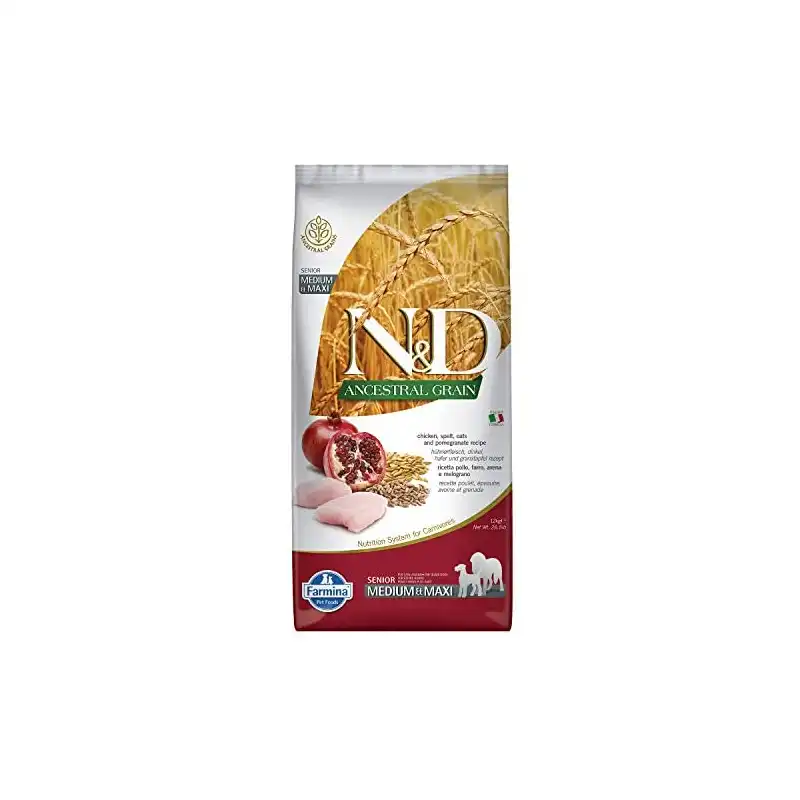 Farmina ND Dog Ancestral Grain Senior Medium Maxi Pollo pienso para perros, Peso 2.5Kg