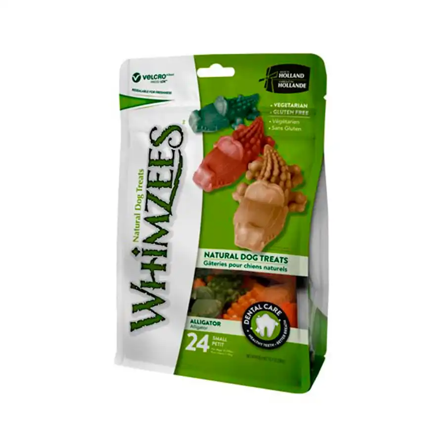 Snack para perros Whimzees cocodrilo mix bolsa grande S