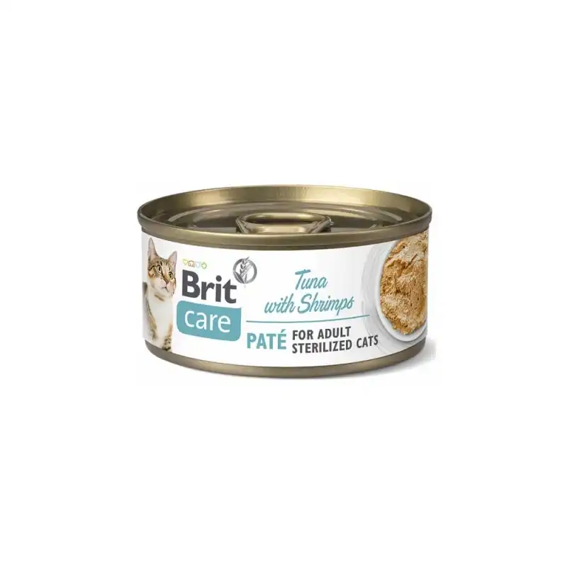 Brit care cat sterilized pate atun con gambas latas para gato, Unidades 24 x 70 Gr