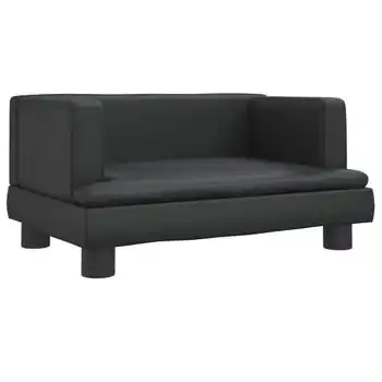 Cama Para Perros De Cuero Sintético Negro 60x40x30 Cm Vidaxl