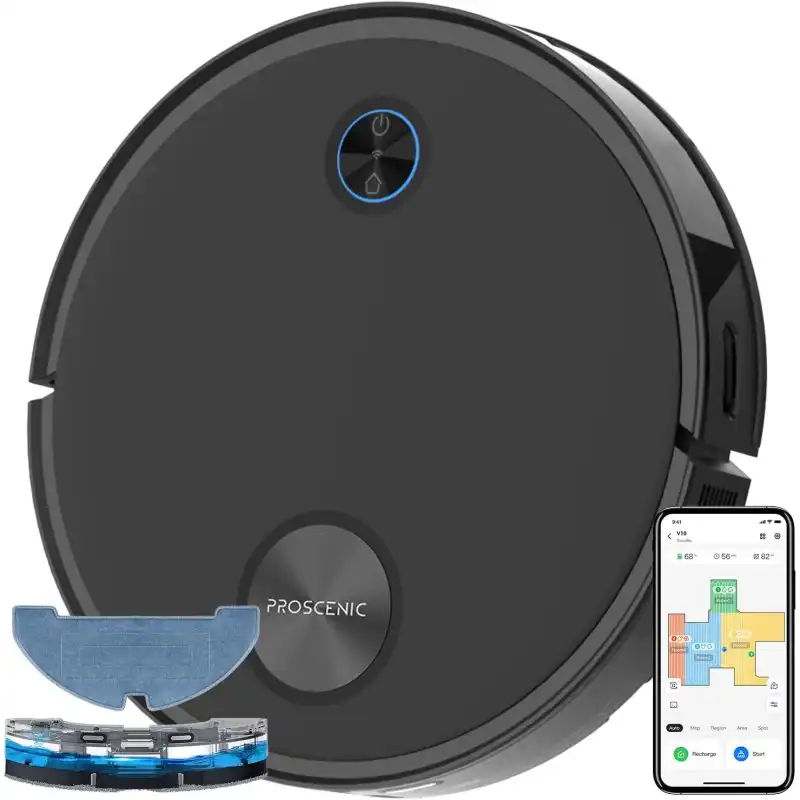 Proscenic V10 Robot Aspirador 3000PA de Succión 120 Min de Autonomía Negro