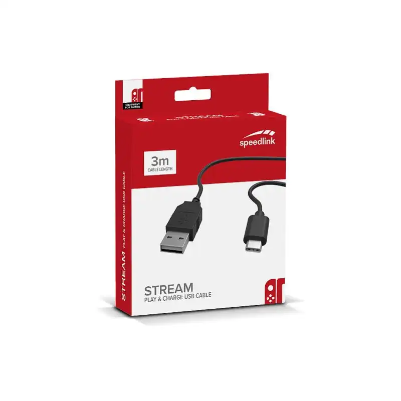 Speedlink Stream Play & Charge Cable USB-C 3m Negro