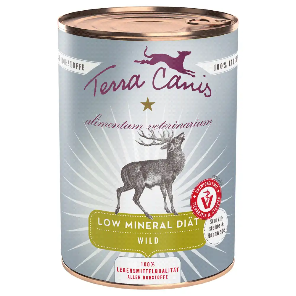 Terra Canis Alimentum Veterinarium Dieta Baja en Minerales 6 x 400 g - Venado