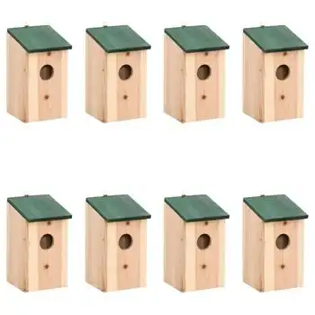 Casa Para Pájaros 8 Unidades Madera 12x12x22 Cm Vidaxl