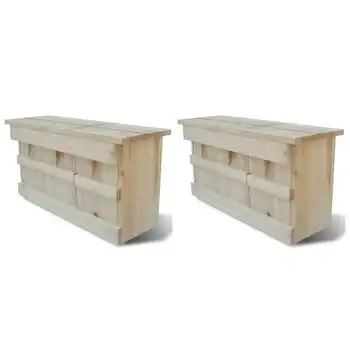 Casas Para Gorriones 2 Unidades Madera 44x15,5x21,5 Cm Vidaxl