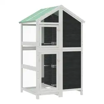 Casita Para Pájaros Madera Maciza Pino Gris 97x81x152 Cm Vidaxl