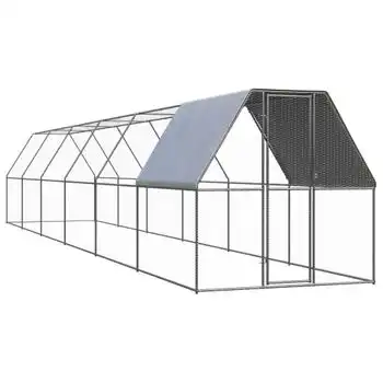 Jaula Gallinero De Exterior De Acero Galvanizado 2x12x2 M Vidaxl