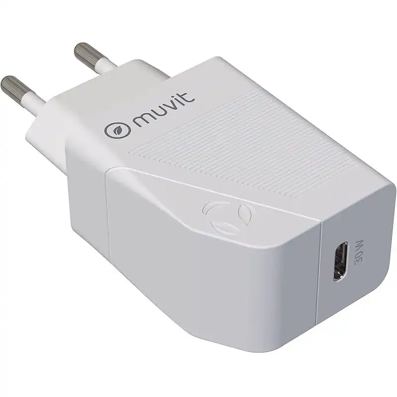 Muvit for Change Cargador Tipo-C PD 30W Blanco