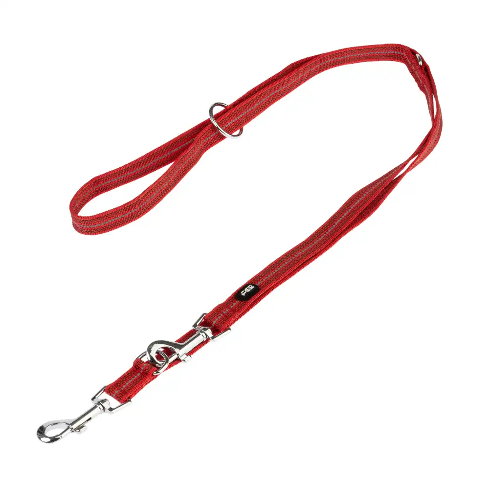 Correa ajustable TIAKI Reflective Rubber roja para perros - 200 x 2,0 cm (L x An)