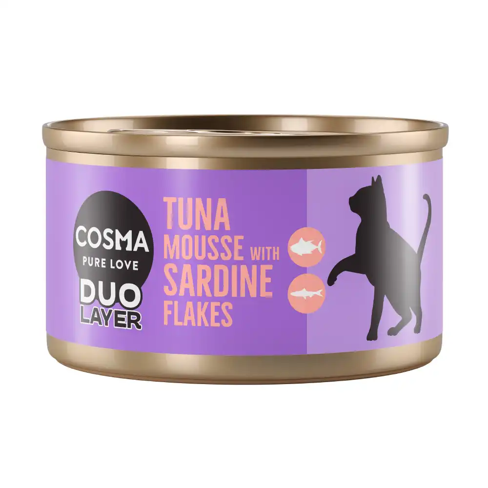 Cosma DUO Layer 6 x 70 g - Mousse de atún con trozos de sardina