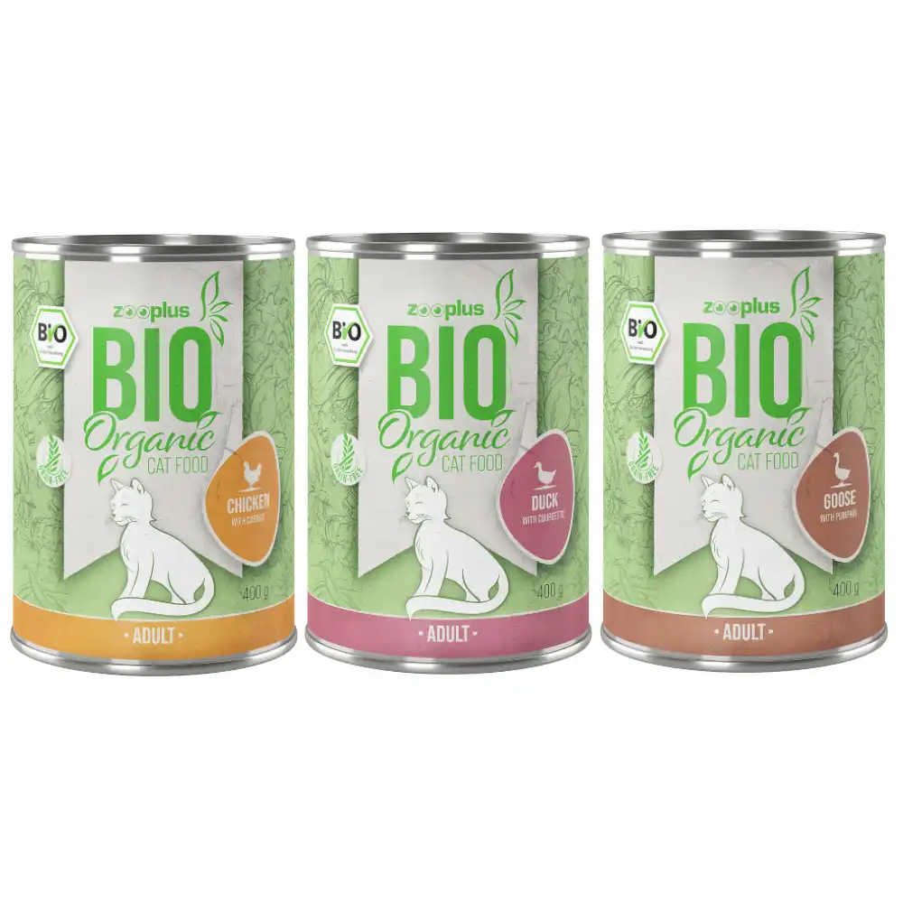 zooplus Bio 6 x 400 g comida ecológica para gatos - Pack de prueba - Pack mixto: 3 variedades