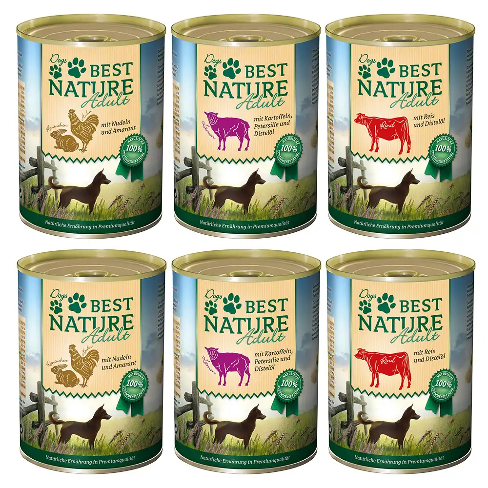 Best Nature Adult 6 x 400 g comida húmeda para perros - Pack mixto (3 variedades)