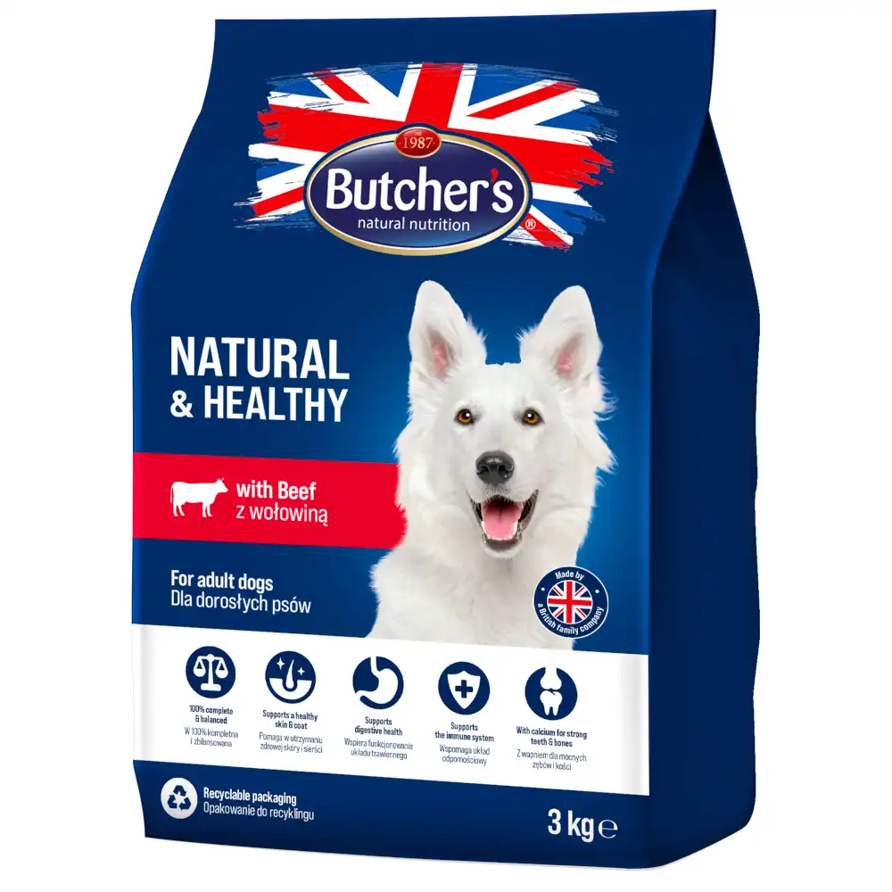 Butcher's Natural & Healthy vacuno pienso para perros - 3 kg