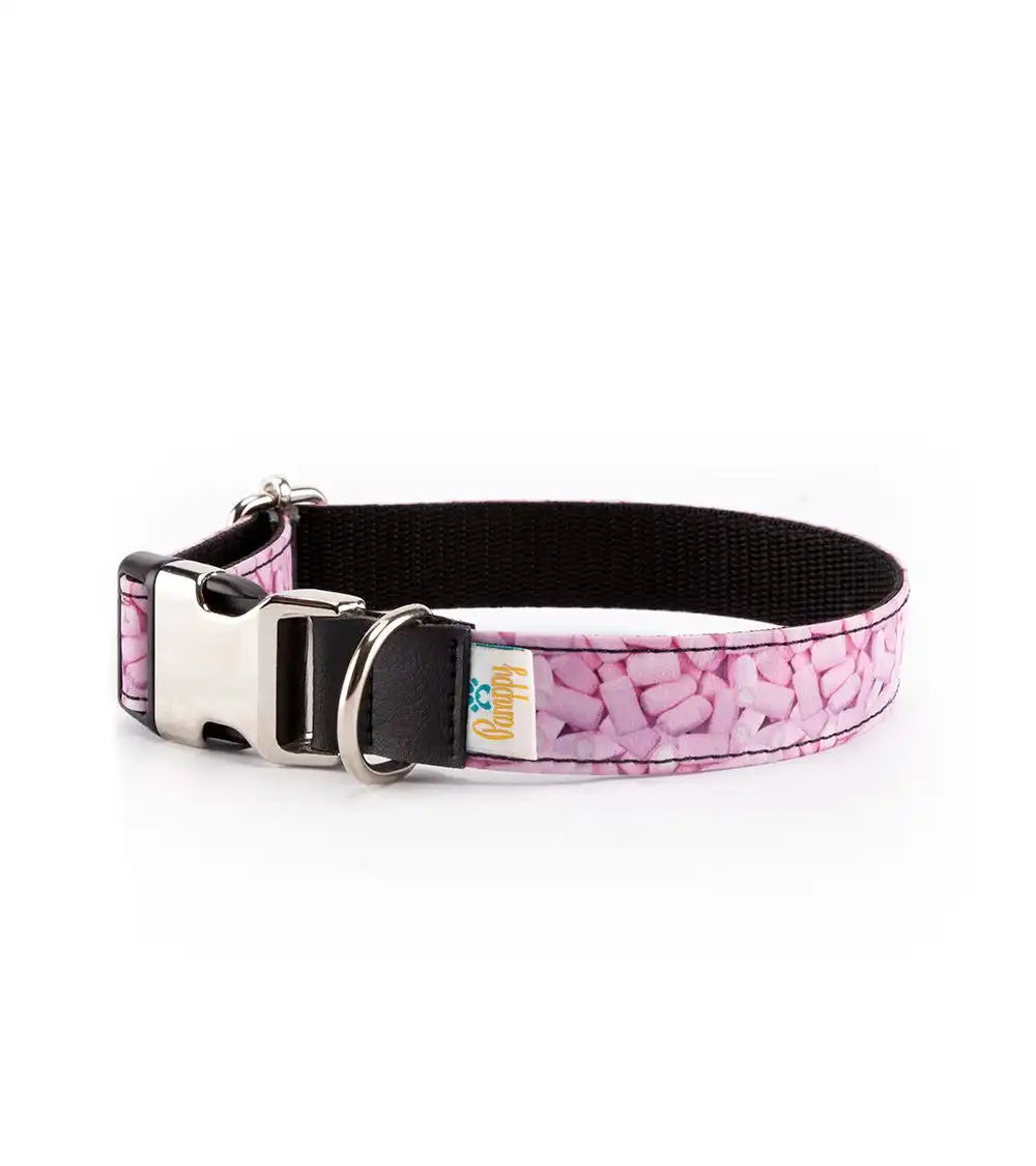 Pamppy funny nubes collar de algodón y poliéster  rosa para perros