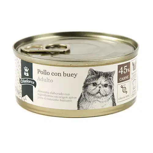 Criadores Adulto Pollo y Buey lata para gatos