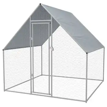 Jaula Gallinero De Exterior De Acero Galvanizado 2x2x1,92 M Vidaxl