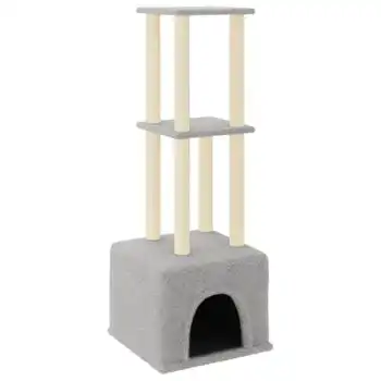 Rascador Para Gatos Con Postes De Sisal Gris Claro 133,5 Cm Vidaxl