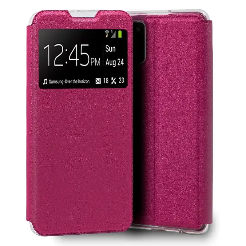 Cool Funda Flip Cover Liso Rosa para Samsung Galaxy A02s