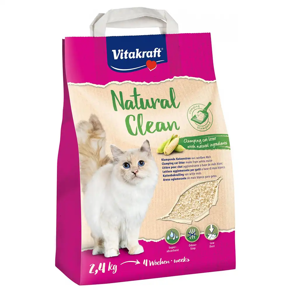 Vitakraft Natural Clean arena de maíz - 2,4 kg