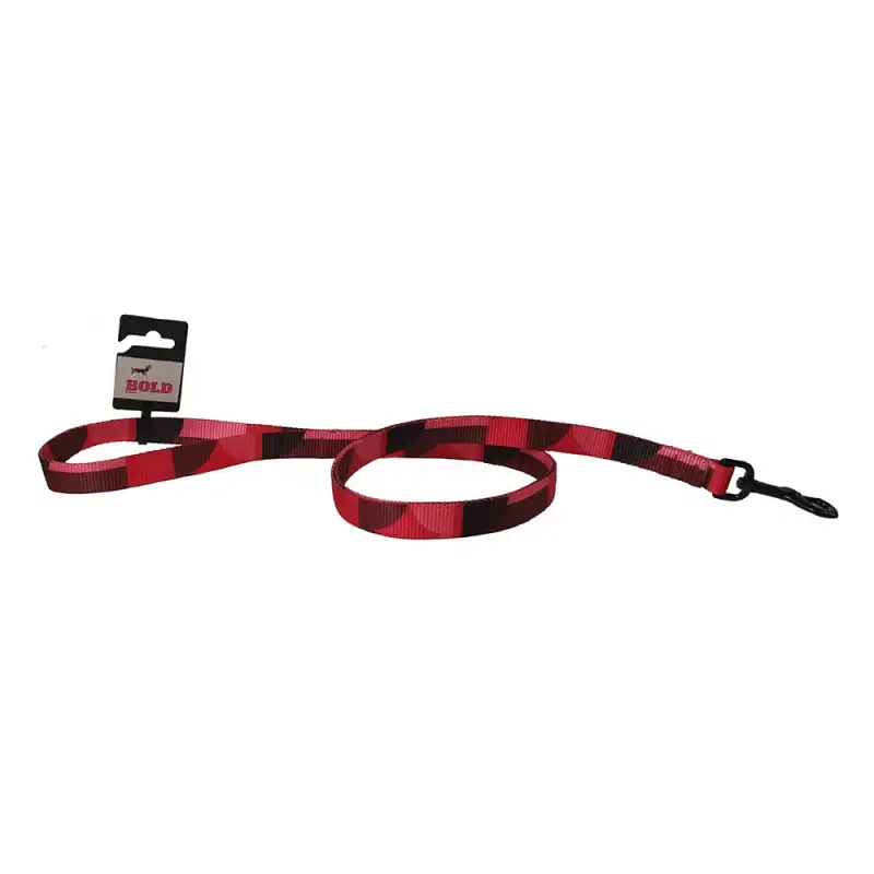 Bold Correa Red Abstract Para Perro, Tallas 120 cm / 15 mm