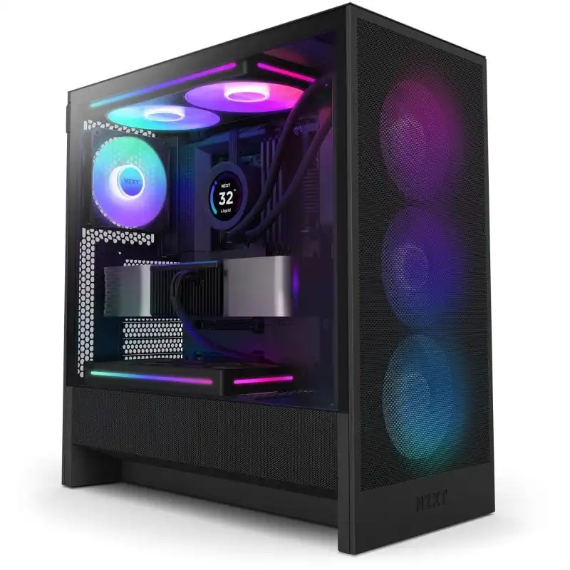 NZXT H5 Flow RGB 2024 Midi Tower E-ATX Cristal Templado USB-C Negra